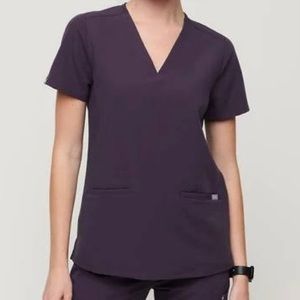 Figs Womens Purple Shadow Casma 3 Pocket Scrub Top Size L